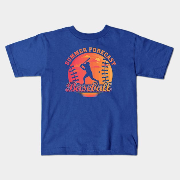 Summer Baseball Forecast Sunny Days and Double Plays Kids T-Shirt by TeeCreations